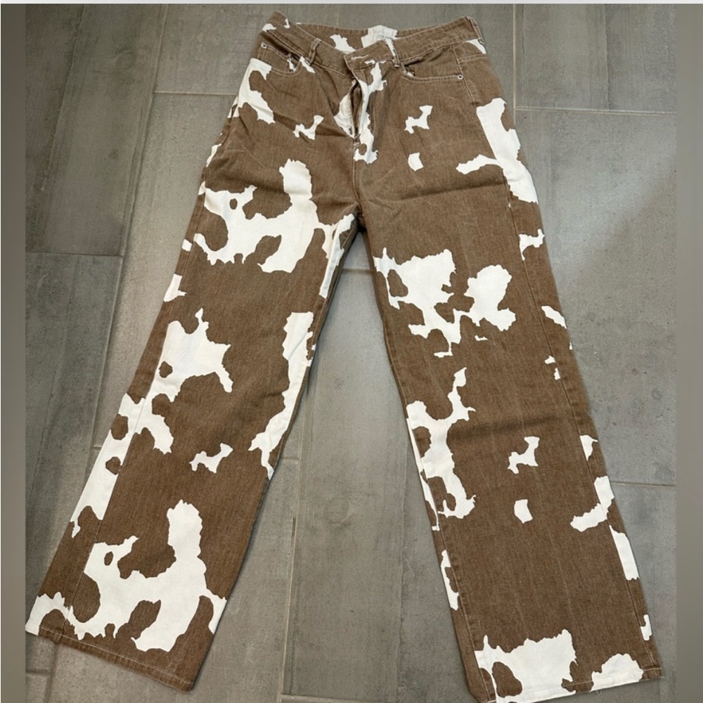 12th Tribe Cow Print Jeans